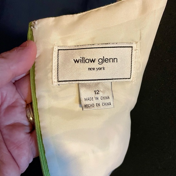 Willow Glenn NY lime green colorful dress size 12 - Picture 7 of 8